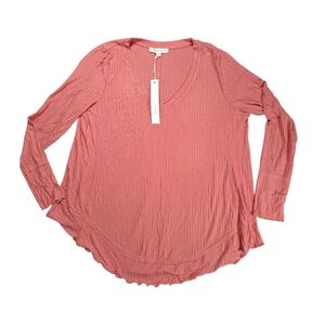 Jane + Delancey Women’s Peach Pink Lightweight Sweater Long Sleeve Top Soft L
